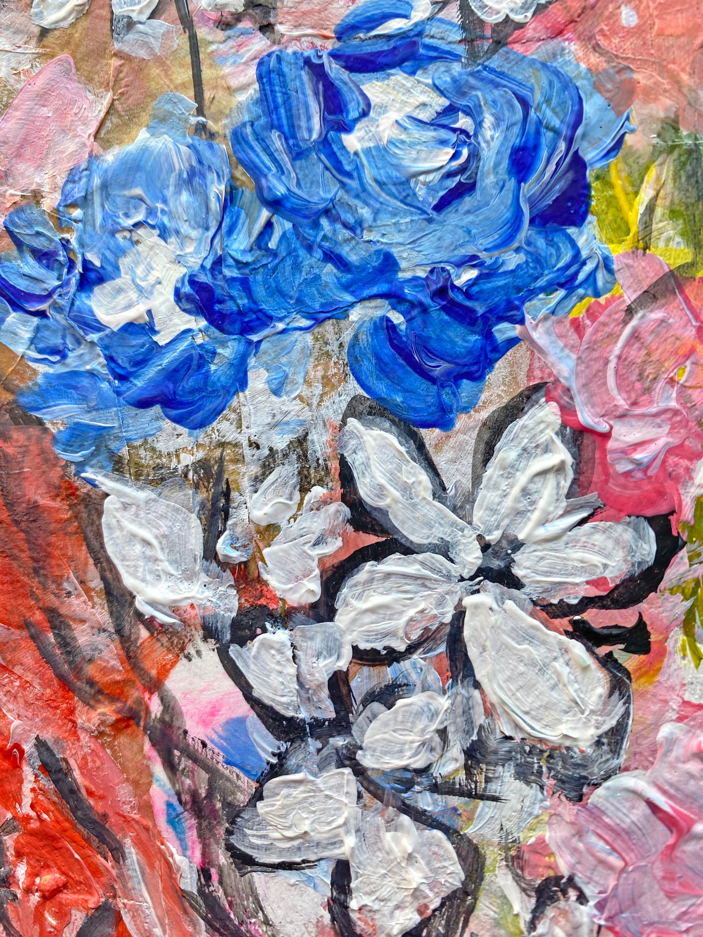Red Hair in Flowers - Painting 9"x12"