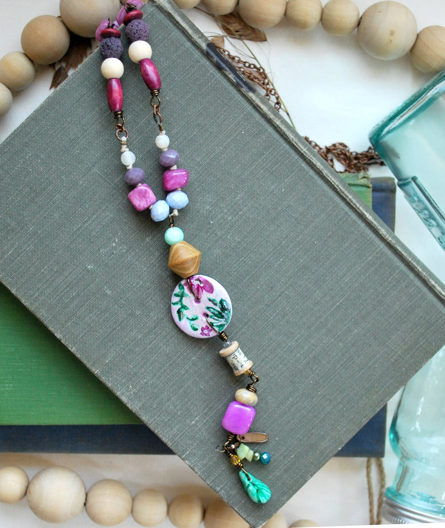 Floral Necklace - Mixed Media