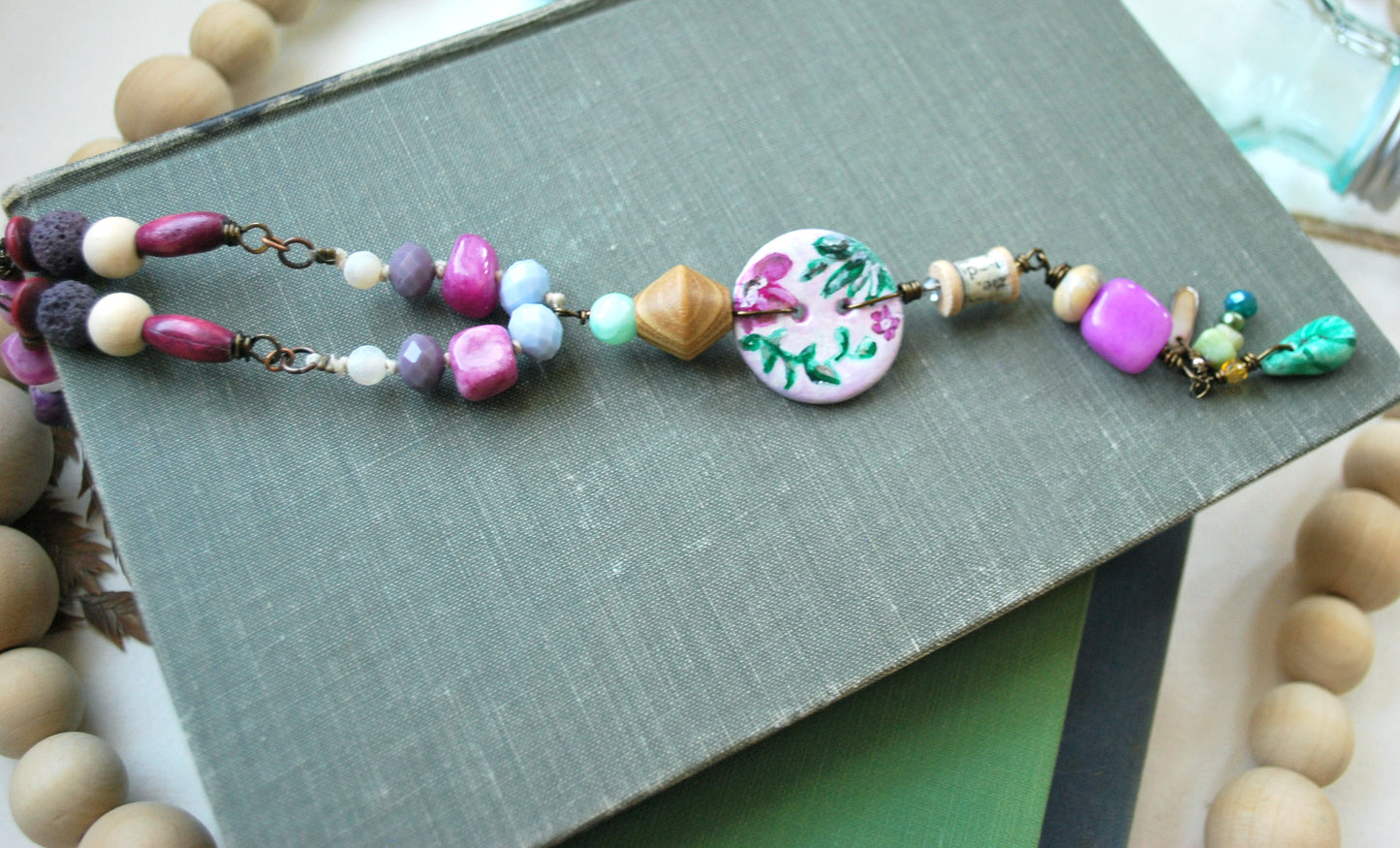 Floral Necklace - Mixed Media