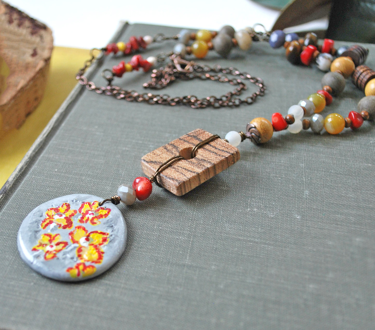 Floral Necklace - Mixed Media