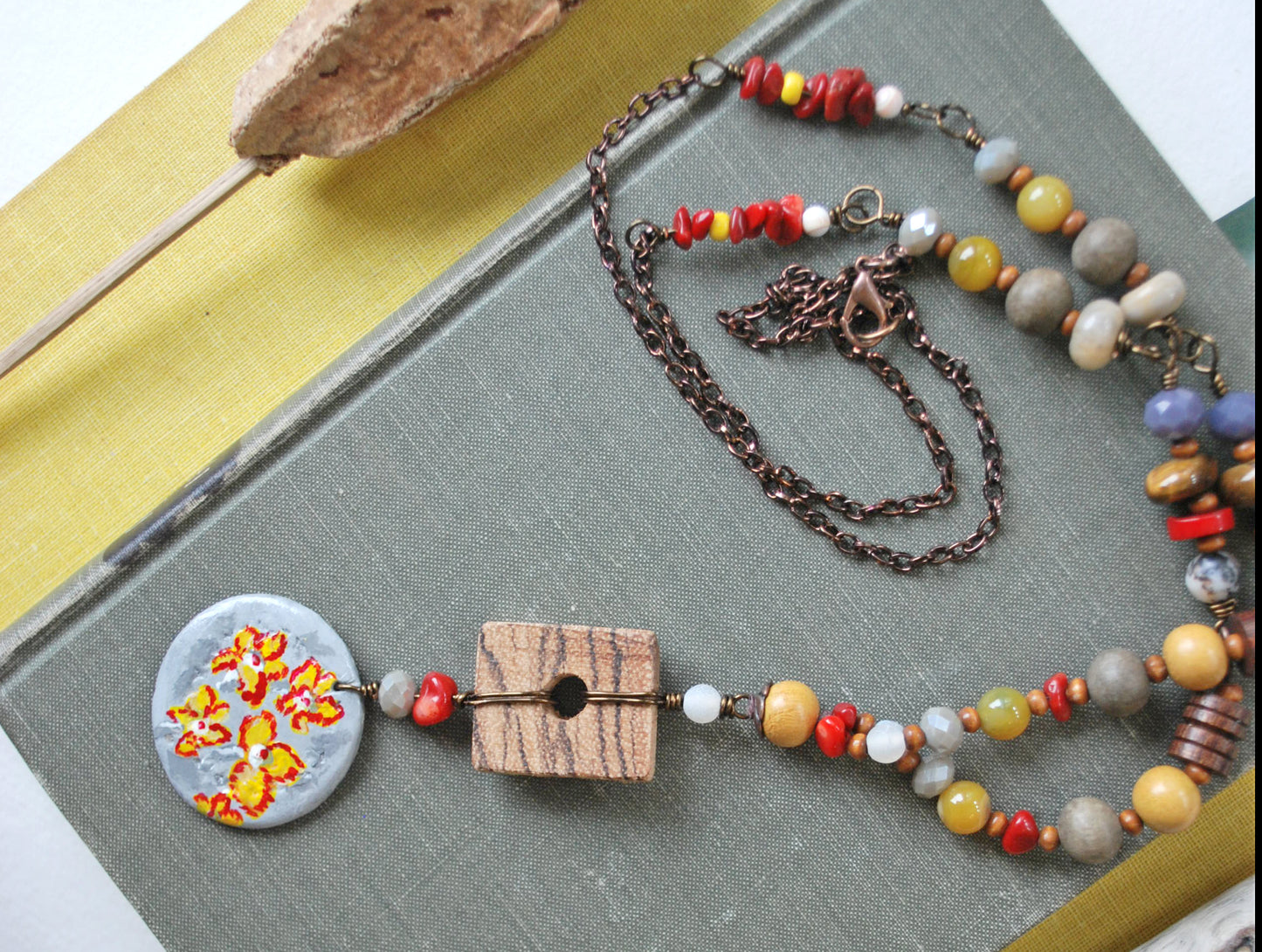 Floral Necklace - Mixed Media