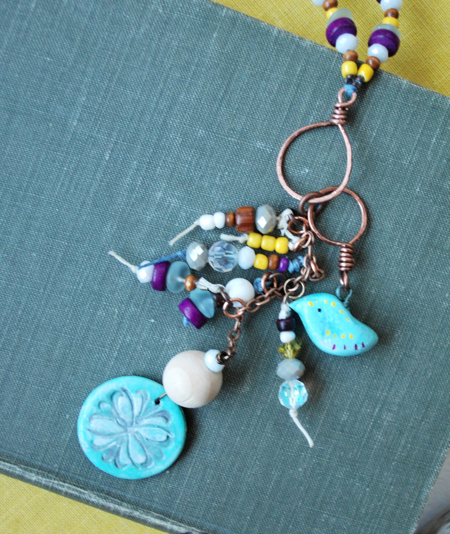 Little Bird Necklace - Mixed Media
