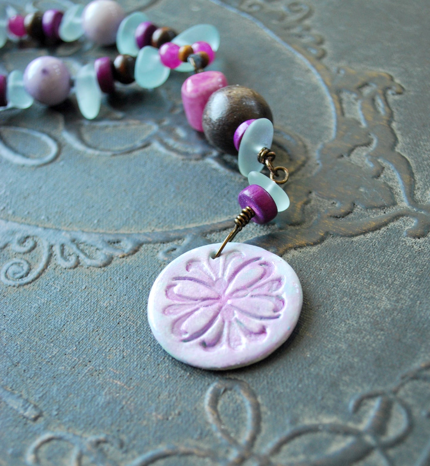 Floral Necklace - Mixed Media
