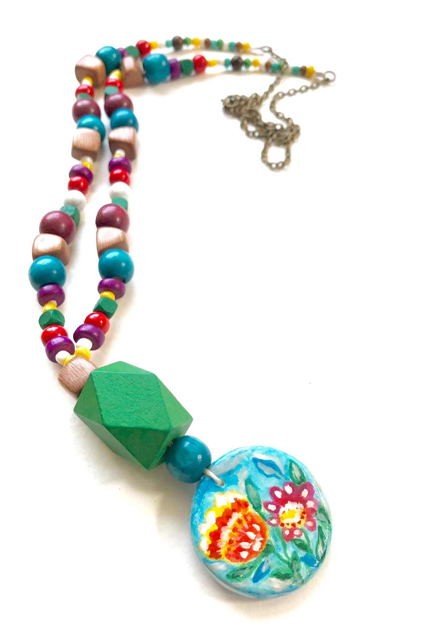 Floral Necklace - Mixed Media