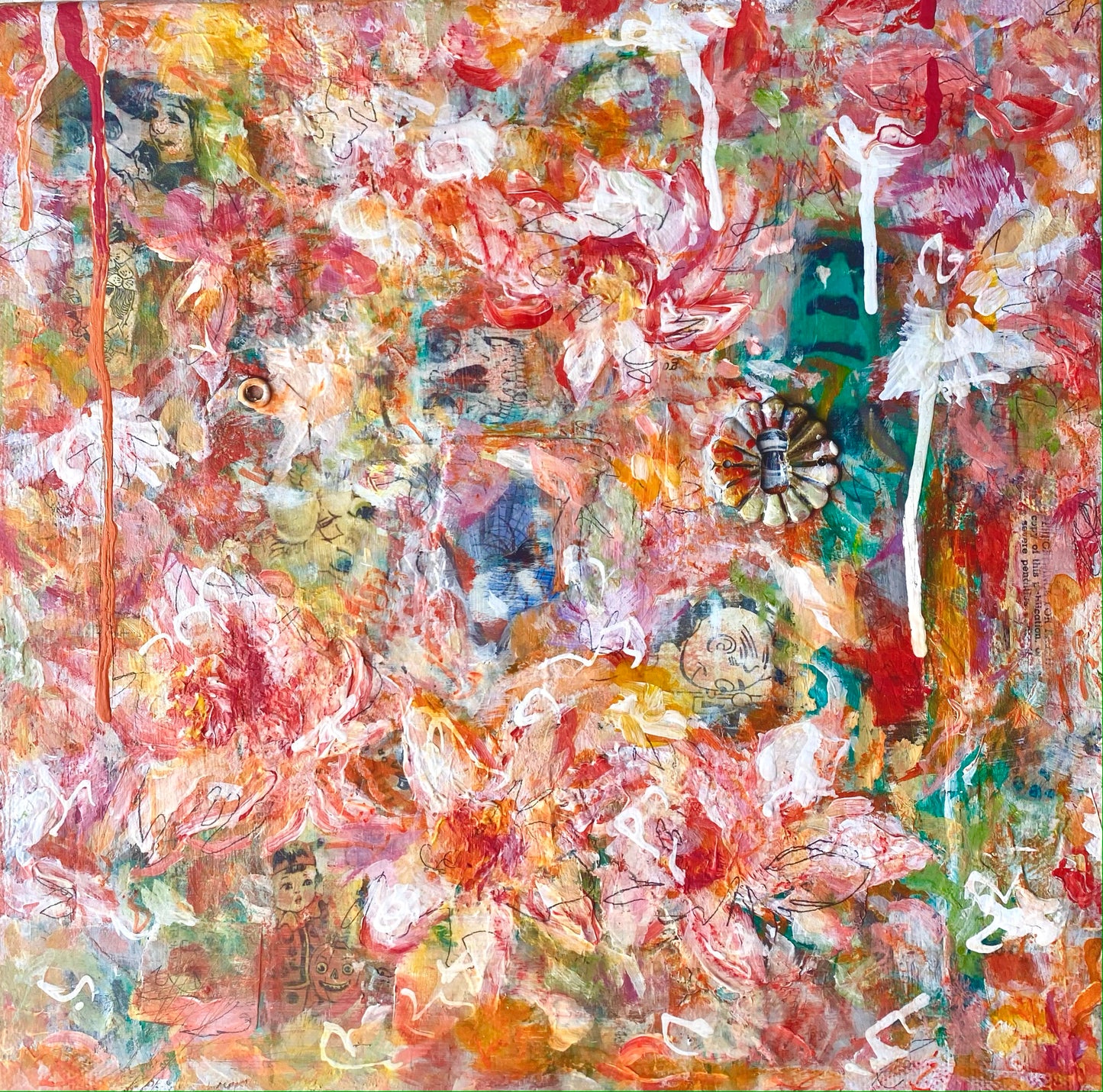 October Flowers - Painting 10"x10"