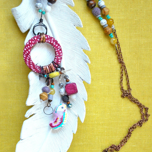 Little Bird Necklace - Mixed Media