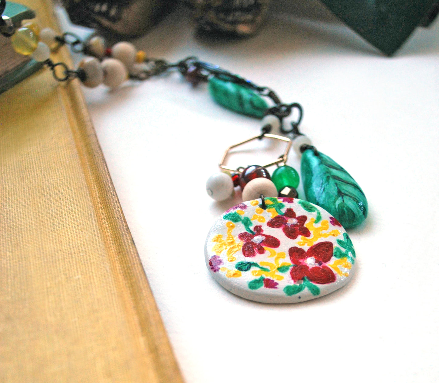 Floral Necklace - Mixed Media