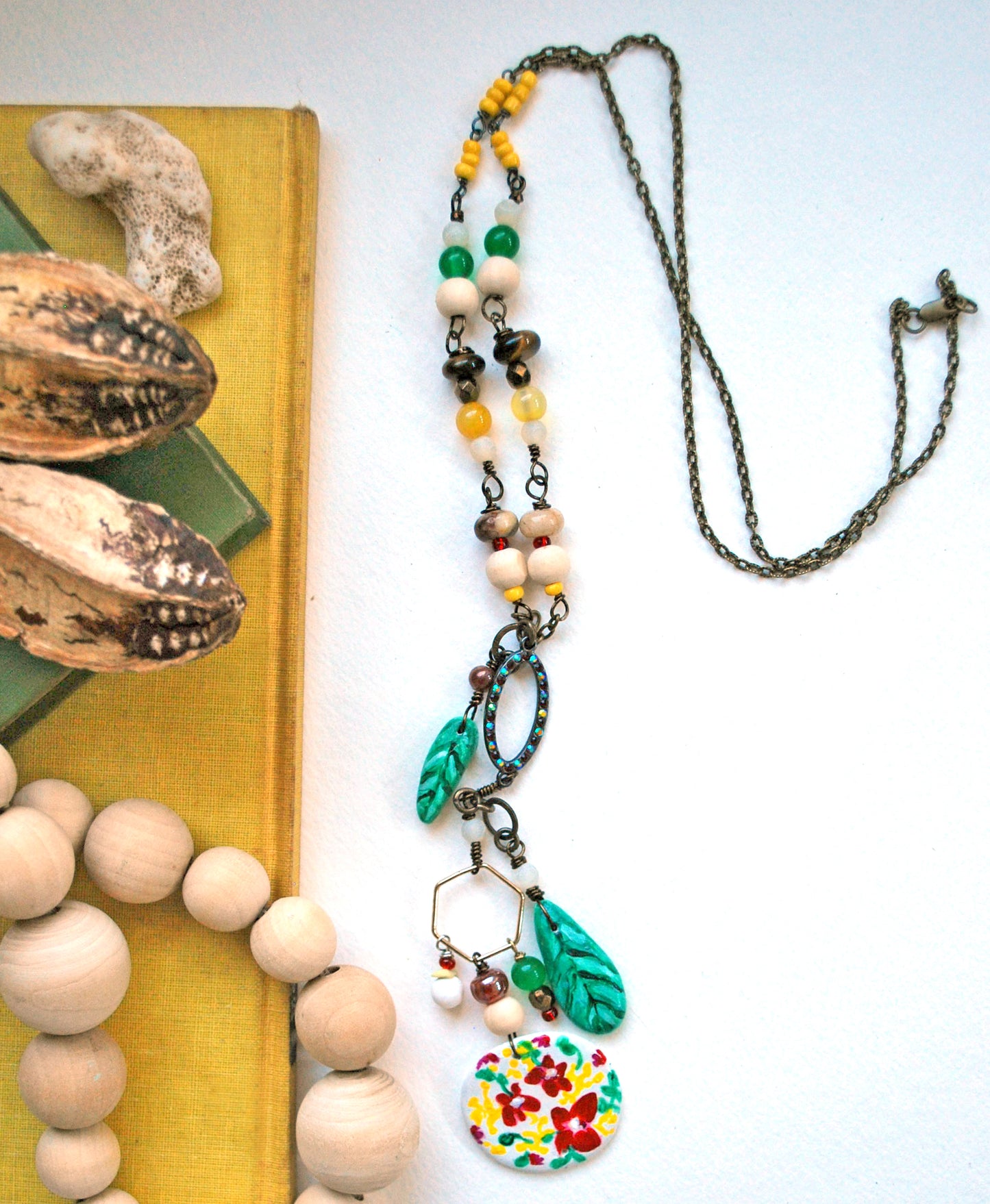 Floral Necklace - Mixed Media