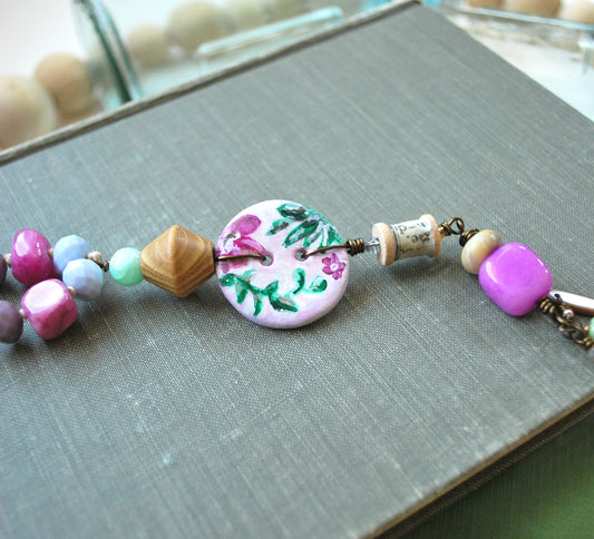 Floral Necklace - Mixed Media
