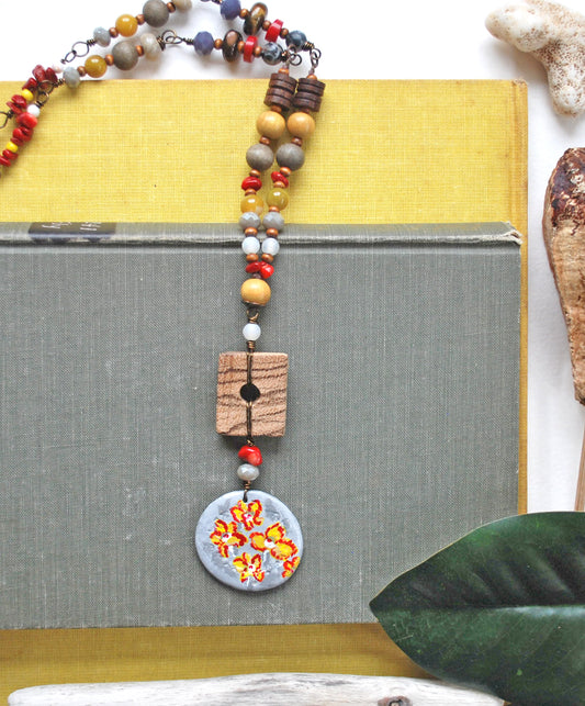 Floral Necklace - Mixed Media