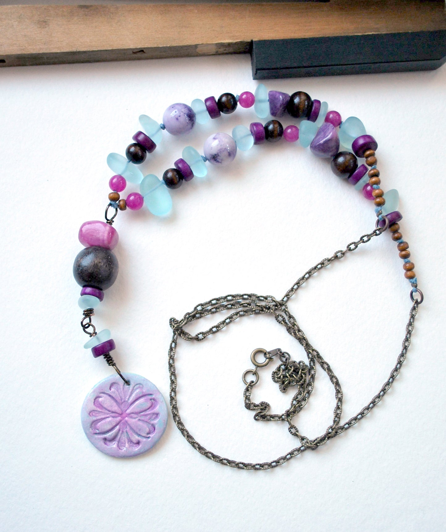 Floral Necklace - Mixed Media