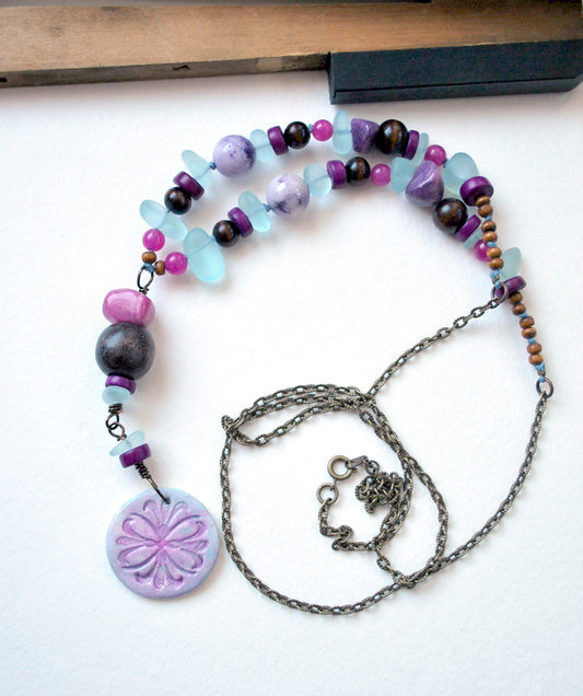 Floral Necklace - Mixed Media