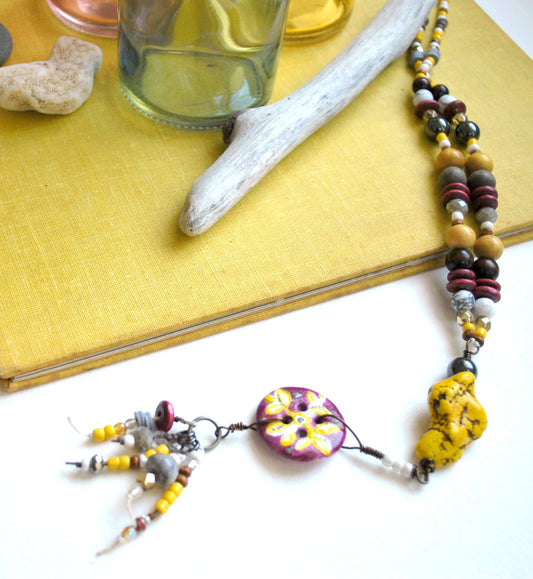 Floral Necklace - Mixed Media