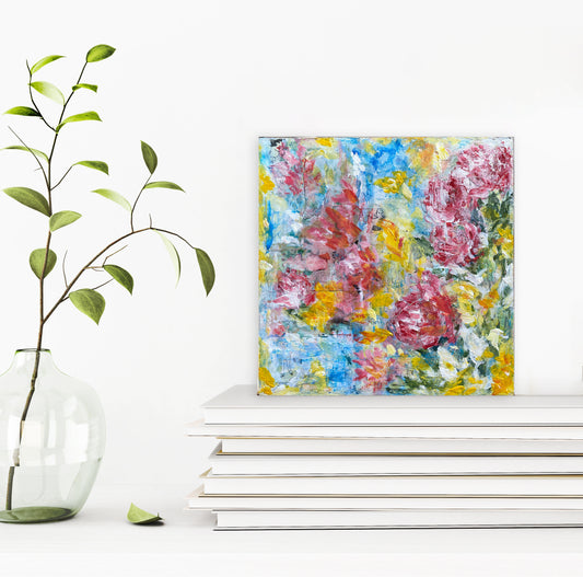 Flowers in Bloom - Painting 8"x8"